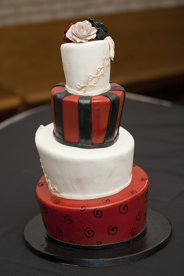 red and black cake