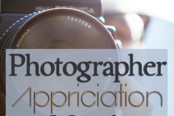 October is Photographer Appreciation Month