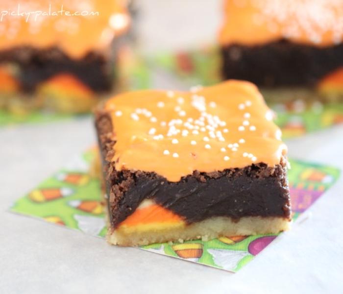 Shortbread Candy Corn Brownies